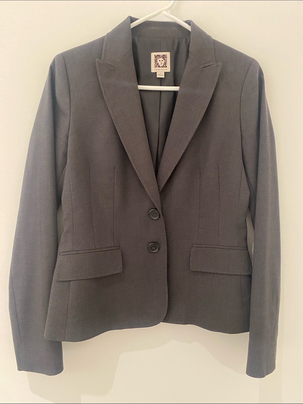 EUC Anne Klein Classic Double Button Suit Blazer Grey Size 0